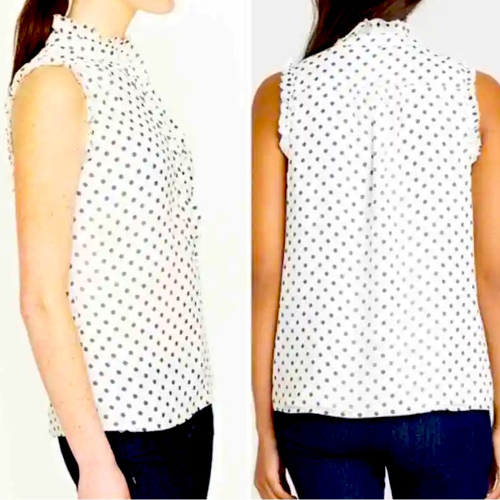 J. Crew Natasha Button Down Blouse in Polka Dot size 8